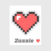 8ビットビデオゲームハートビニールシール シール (シート)