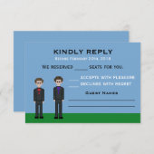 8ビットピクセルのゲーマーグルーミングとグルーミング結婚の 出欠カード (正面/裏面)