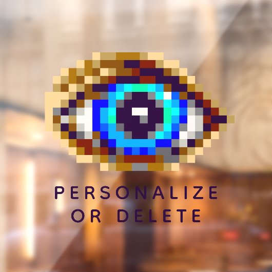 8ビットピクセルアートアイ不気味なデジタルウォッチング ウィンドウサイン (シート2)