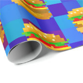 8ビットピクセルアートバーガー – カラフルファストフードラップ ラッピングペーパー (ロールコーナー)