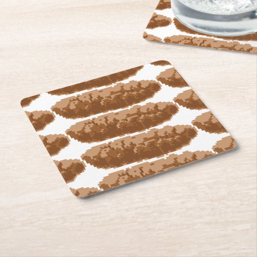 8ビットピクセルウンチ スクエアペーパーコースター (アングル)