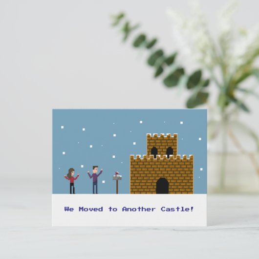 8ビットピクセルカップル私たちは別の城に移動した 案内ポストカード (スタンド正面)
