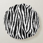 8ビットピクセルゼブラ印刷デザインパターン ラウンドクッション (裏面)