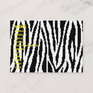 8ビットピクセルゼブラ印刷デザインパターン 名刺