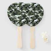 8ビットピクセルデジタルアーバンカモフラージュ/迷彩柄 ハンドファン (正面&裏面)