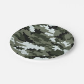 8ビットピクセルデジタルアーバンカモフラージュ/迷彩柄 ペーパープレート (アングル)