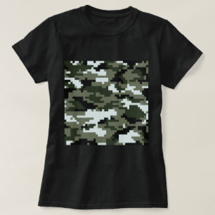 8ビットピクセルデジタルアーバンカモフラージュ/迷彩柄 Tシャツ