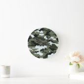8ビットピクセルデジタルアーバン迷彩/迷彩柄 ラウンド壁時計 (ホーム)