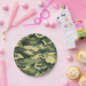 8ビットピクセルデジタルウッドランドカモフラージュ/迷彩柄 ペーパープレート (パーティー)