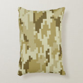 8ビットピクセルデジタルデザートカモフラージュ/迷彩柄 アクセントクッション (正面(垂直))
