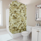 8ビットピクセルデジタルデザートカモフラージュ/迷彩柄 シャワーカーテン (インサイチュ)