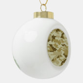 8ビットピクセルデジタルデザートカモフラージュ/迷彩柄 セラミックボールオーナメント (左)