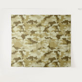 8ビットピクセルデジタルデザートカモフラージュ/迷彩柄 タペストリー (正面(横))