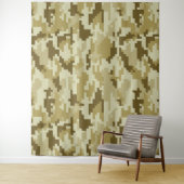 8ビットピクセルデジタルデザートカモフラージュ/迷彩柄 タペストリー (インサイチュ)