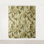 8ビットピクセルデジタルデザートカモフラージュ/迷彩柄 タペストリー (正面)