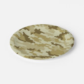 8ビットピクセルデジタルデザートカモフラージュ/迷彩柄 ペーパープレート (アングル)