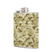 8ビットピクセルデジタル砂漠のカムフラージュ/迷彩柄 フラスク (左)