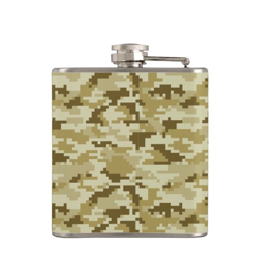 8ビットピクセルデジタル砂漠のカムフラージュ/迷彩柄 フラスク (裏面)