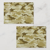 8ビットピクセルデジタル砂漠のカムフラージュ/迷彩柄 名刺 (正面/裏面)