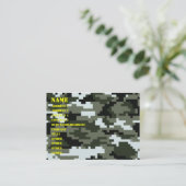 8ビットピクセルデジタル都市カムフラージュ/迷彩柄 名刺 (スタンド正面)