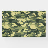 8ビットピクセルデジタルWoodland Camouflage/迷彩柄 横断幕 (横)