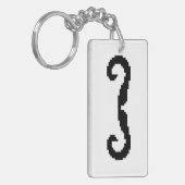 8ビットピクセルハンドルひげ キーホルダー (正面左)