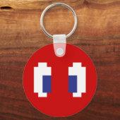 8ビットピクセルマンガ目 キーホルダー (正面)