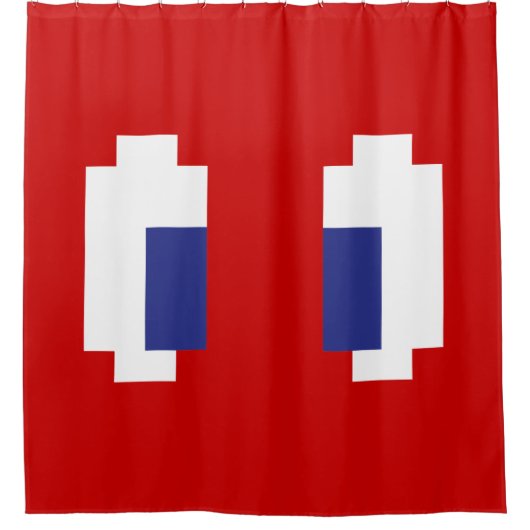 8ビットピクセルマンガ目 シャワーカーテン (正面)