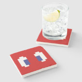 8ビットピクセルマンガ目 ストーンコースター (横)