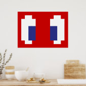 8ビットピクセルマンガ目 ポスター (キッチン)