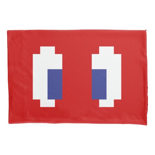 8ビットピクセルマンガ目 枕カバー (正面左)