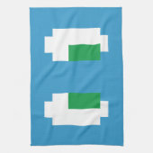 8ビットピクセルマンガ緑の目 キッチンタオル (縦)