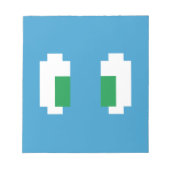 8ビットピクセルマンガ緑の目 ノートパッド (正面)