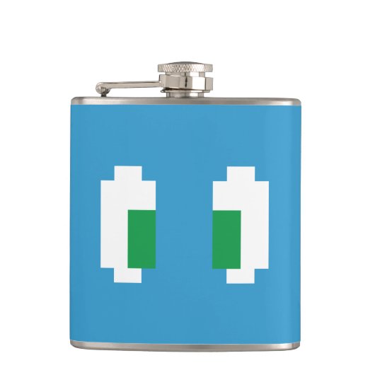 8ビットピクセルマンガ緑の目 フラスク (正面)