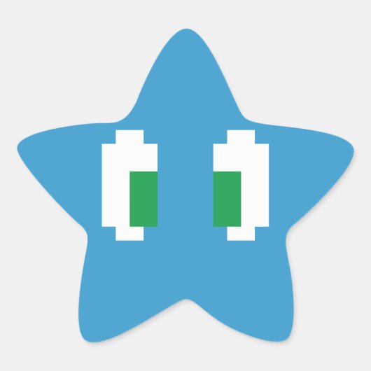 8ビットピクセルマンガ緑の目 星シール (正面)