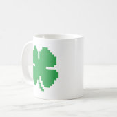 8ビットピクセルラッキーフォーリーフクローバー コーヒーマグカップ (正面左)