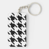 8ビットピクセル千鳥格子のチェックパターン キーホルダー (裏面)