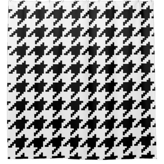 8ビットピクセル千鳥格子のチェックパターン シャワーカーテン (正面)