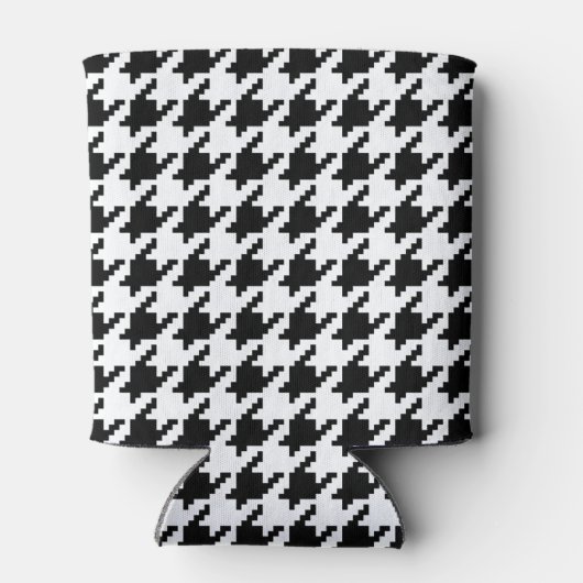 8ビットピクセル千鳥格子のチェックパターン 缶クーラー (裏面)