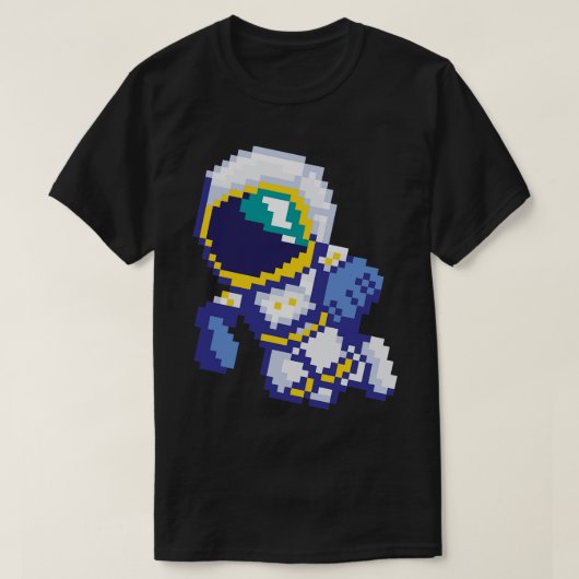 8ビットピクセル宇宙飛行士宇宙銀河系科学レトロ8 Tシャツ (デザイン正面)