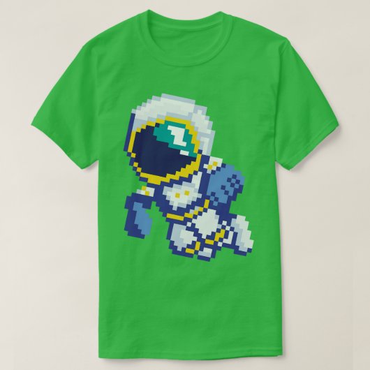 8ビットピクセル宇宙飛行士宇宙銀河系科学レトロ8 Tシャツ (デザイン正面)
