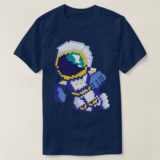 8ビットピクセル宇宙飛行士宇宙銀河系科学レトロ8 Tシャツ (デザイン正面)