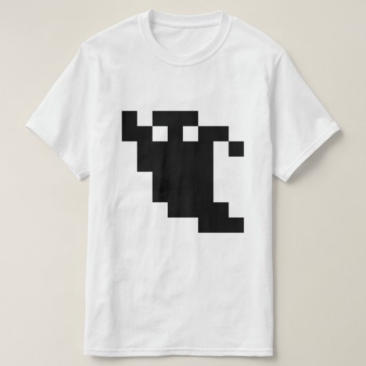 8ビットピクセル幽霊シャドウ Tシャツ (デザイン正面)