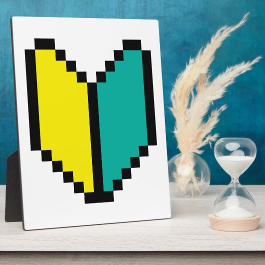 8ビットピクセル若葉/初心社マーク フォトプラーク (側面)