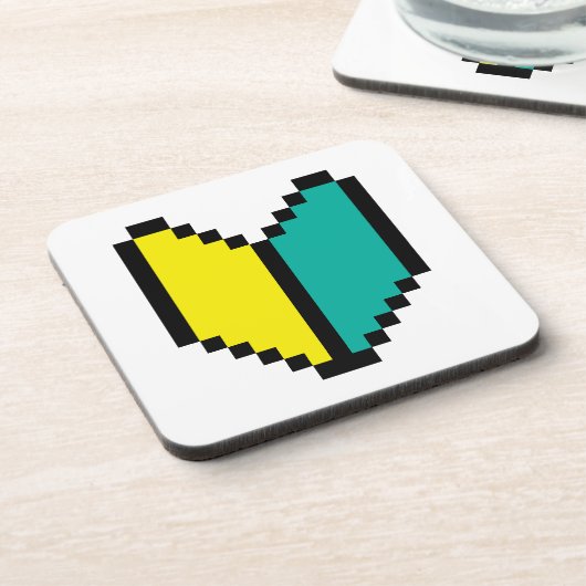 8ビットピクセル若葉/商心社マーク コースター (左側)