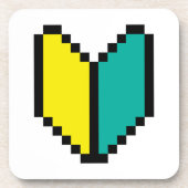 8ビットピクセル若葉/商心社マーク コースター (正面)