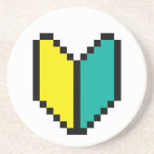 8ビットピクセル若葉/商心社マーク コースター (正面)