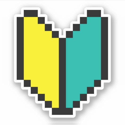 8ビットピクセル若葉/商心社マーク シール (正面)