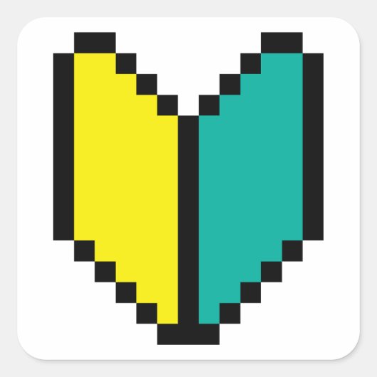 8ビットピクセル若葉/商心社マーク スクエアシール (正面)