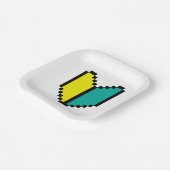 8ビットピクセル若葉/商心社マーク ペーパープレート (傾斜あり)